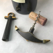 Vintage German Solid Brass Anchor Corkscrew Wine Bottle Opener